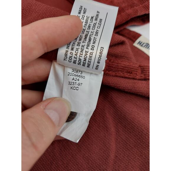 Duluth Trading Company Corduroy Rust Popover Womens Long Sleeve Shirt V Neck S - Picture 6 of 11